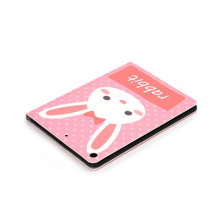 For iPad 10.2 (2019) Cartoon Embossed Pattern Smart Leather Tablet Case - Pink Rabbit-3