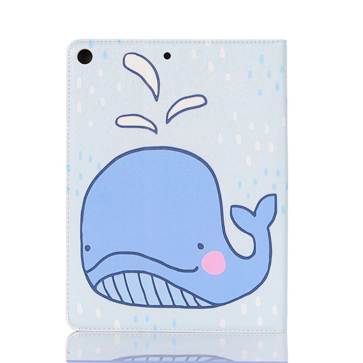 Pour Ipad 10.2 (2021) / (2020) / (2019) Cartoon Modèle en Relief Case de Tablette en Cuir Intelligent - Baleine