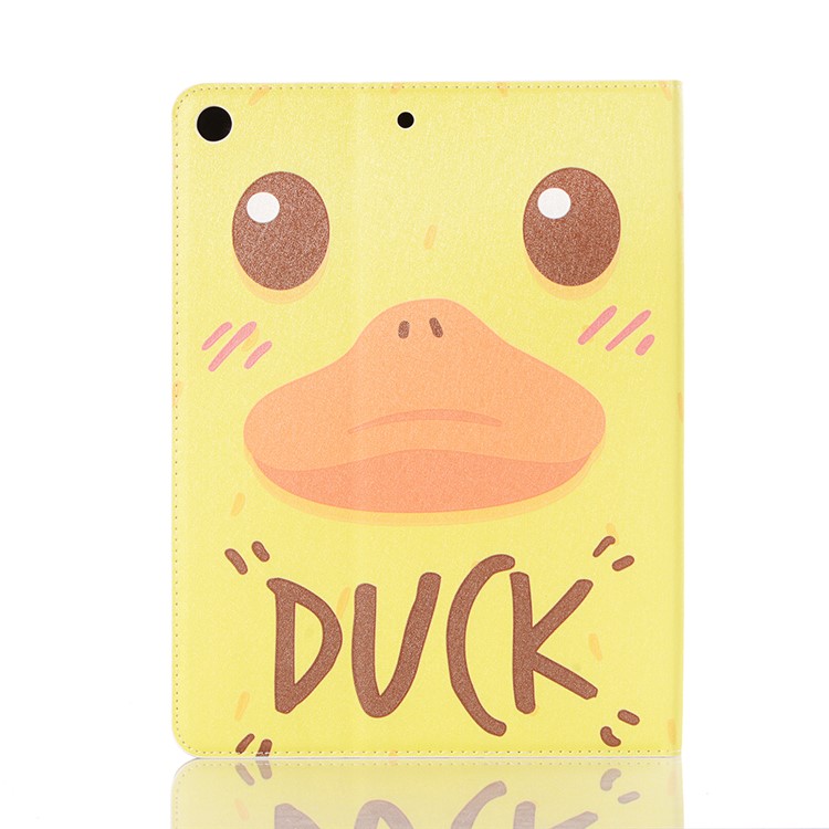 For iPad 10.2 (2019) Cartoon Embossed Pattern Smart Leather Tablet Case - Duck-2