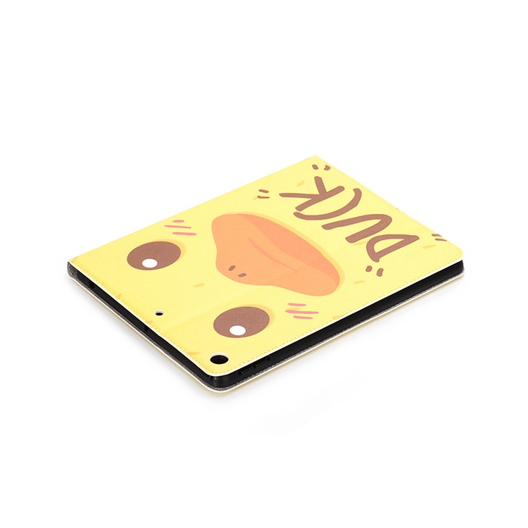 For iPad 10.2 (2019) Cartoon Embossed Pattern Smart Leather Tablet Case - Duck-5