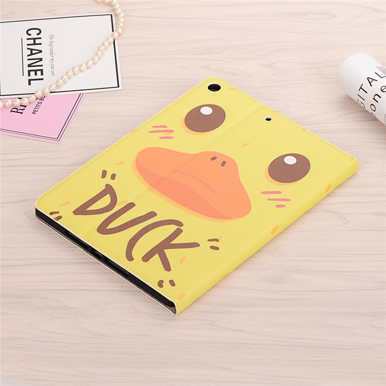 For iPad 10.2 (2019) Cartoon Embossed Pattern Smart Leather Tablet Case - Duck-8