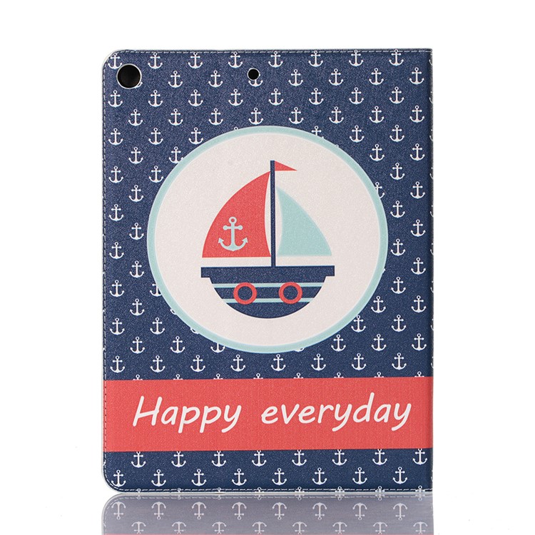 For iPad 10.2 (2019) Cartoon Embossed Pattern Smart Leather Tablet Case - Happy Everyday-2