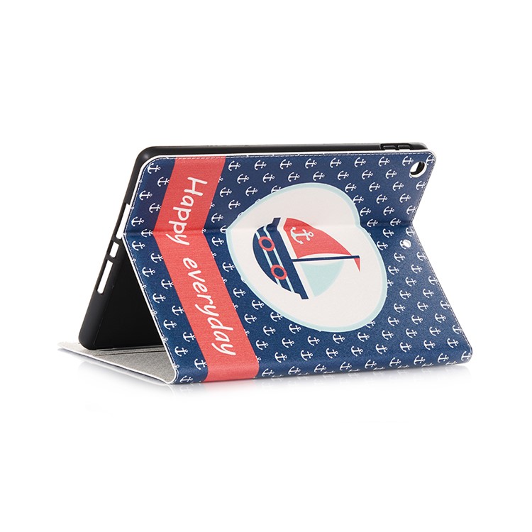 For iPad 10.2 (2019) Cartoon Embossed Pattern Smart Leather Tablet Case - Happy Everyday-3