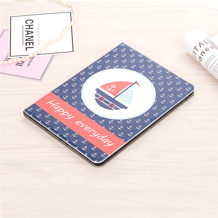 For iPad 10.2 (2019) Cartoon Embossed Pattern Smart Leather Tablet Case - Happy Everyday-6