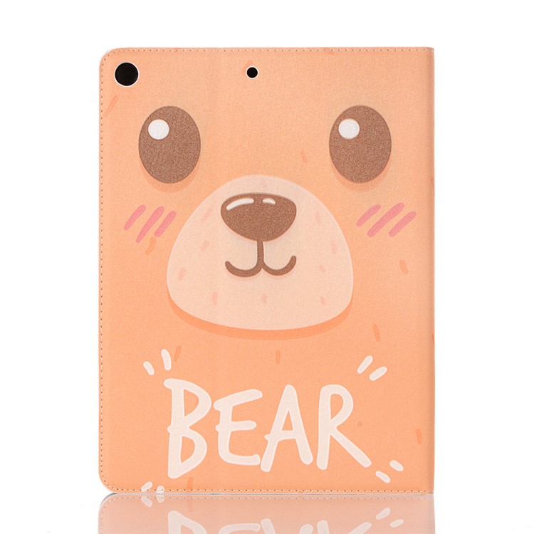 For iPad 10.2 (2019) Cartoon Embossed Pattern Smart Leather Tablet Case - Bear-2