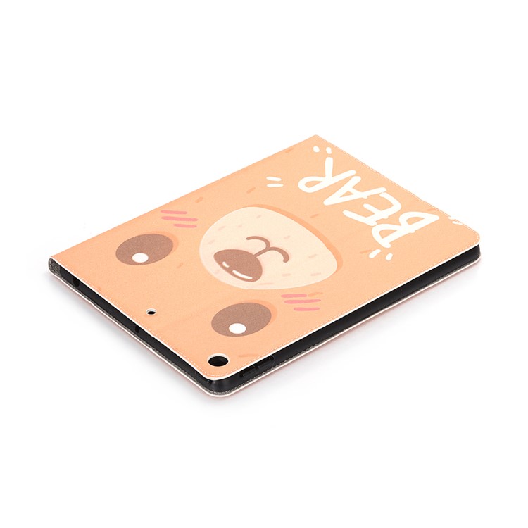 For iPad 10.2 (2019) Cartoon Embossed Pattern Smart Leather Tablet Case - Bear-5