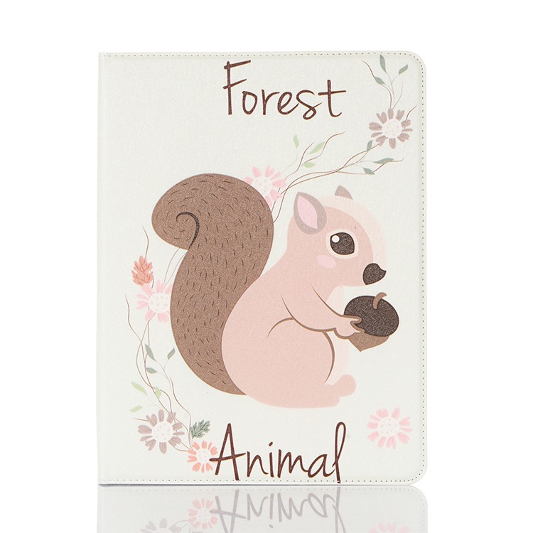 For iPad 10.2 (2019) Cartoon Embossed Pattern Smart Leather Tablet Case - Forest Animal-1