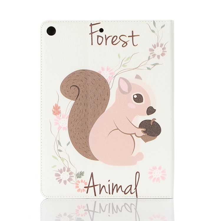 For iPad 10.2 (2019) Cartoon Embossed Pattern Smart Leather Tablet Case - Forest Animal-2