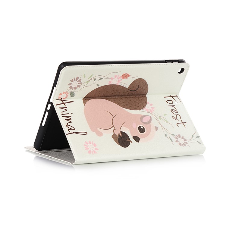 For iPad 10.2 (2019) Cartoon Embossed Pattern Smart Leather Tablet Case - Forest Animal-3