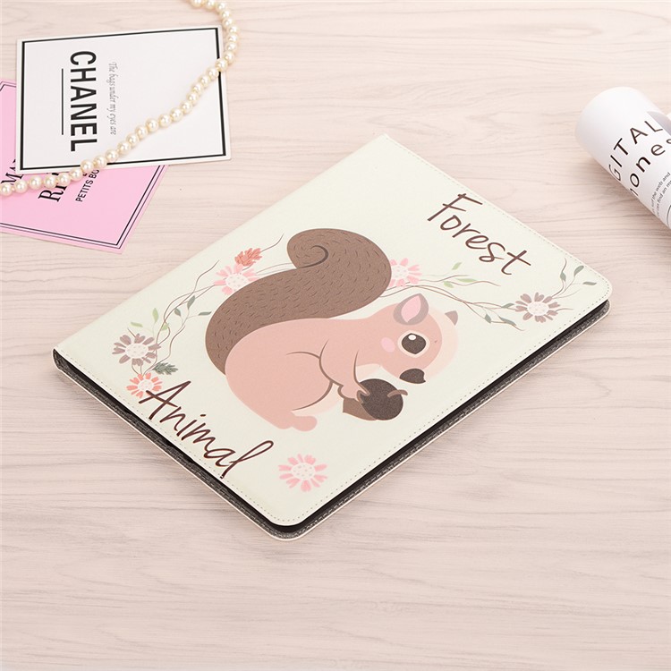For iPad 10.2 (2019) Cartoon Embossed Pattern Smart Leather Tablet Case - Forest Animal-6