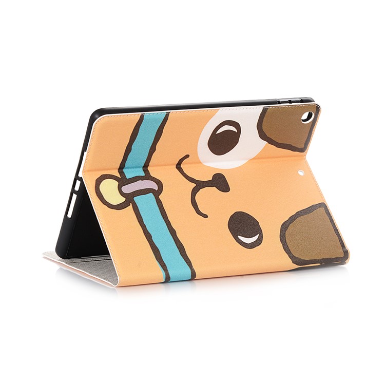 For iPad 10.2 (2019) Cartoon Embossed Pattern Smart Leather Tablet Case - Dog-3