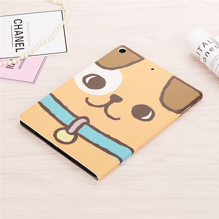 For iPad 10.2 (2019) Cartoon Embossed Pattern Smart Leather Tablet Case - Dog-6