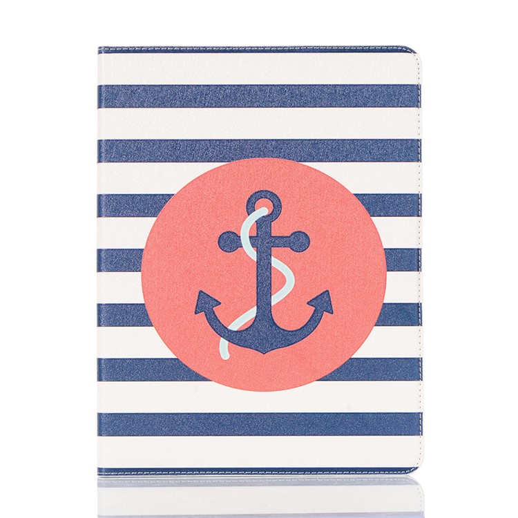 For iPad 10.2 (2019) Cartoon Embossed Pattern Smart Leather Tablet Case - Anchor-1
