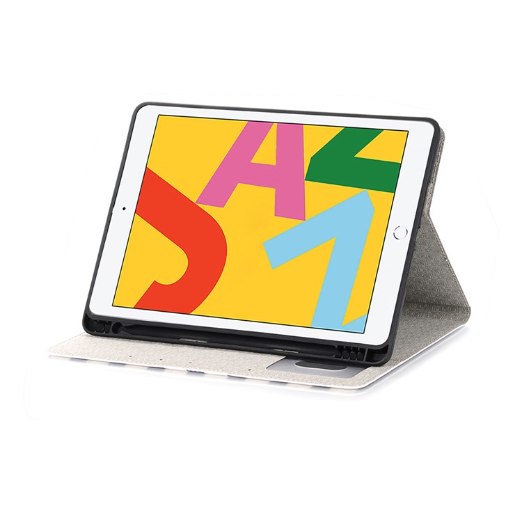 For iPad 10.2 (2019) Cartoon Embossed Pattern Smart Leather Tablet Case - Anchor-4