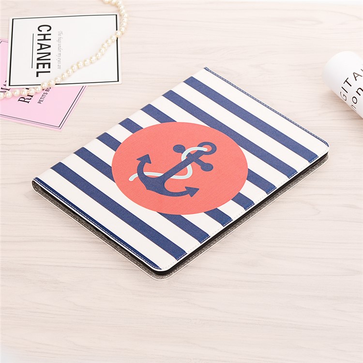 For iPad 10.2 (2019) Cartoon Embossed Pattern Smart Leather Tablet Case - Anchor-6
