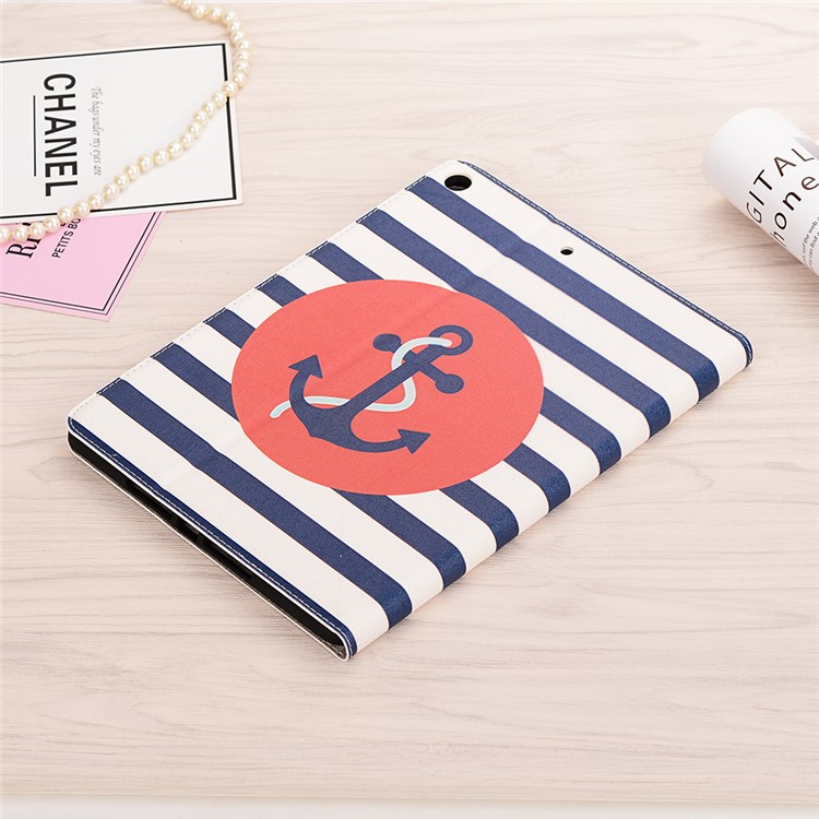 For iPad 10.2 (2019) Cartoon Embossed Pattern Smart Leather Tablet Case - Anchor-7