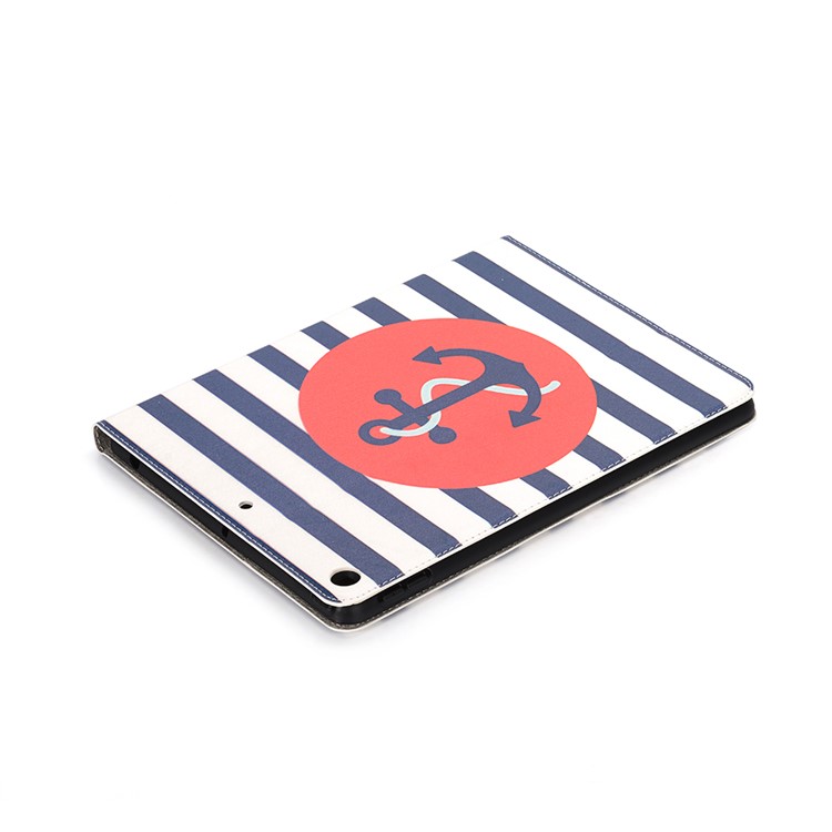 For iPad 10.2 (2019) Cartoon Embossed Pattern Smart Leather Tablet Case - Anchor-8