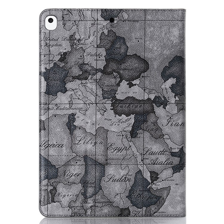 Map Pattern Wallet Stand Tablet Tablet Casing Para Ipad 10.2 (2021)/(2020)/(2019) - Gris