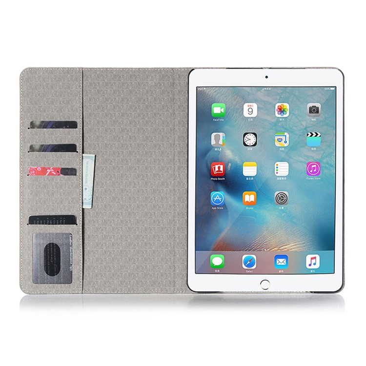 Map Pattern Wallet Stand Leather Tablet Casing for iPad 10.2 (2019) - Light Brown-2