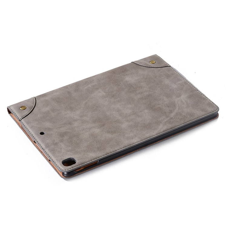 Retro -buchmuster Brieftaschen -leder -tablet -gehäuse Für Ipad 10.2 (2021)/(2020)/(2019) - Grau-5