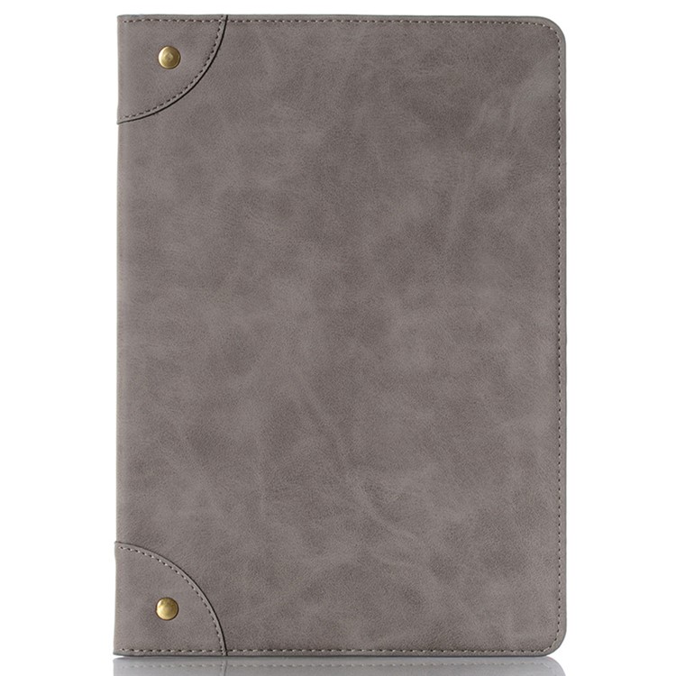 Retro Book Pattern Wallet Leather Tablet Casing for iPad 10.2 (2019) - Grey-6