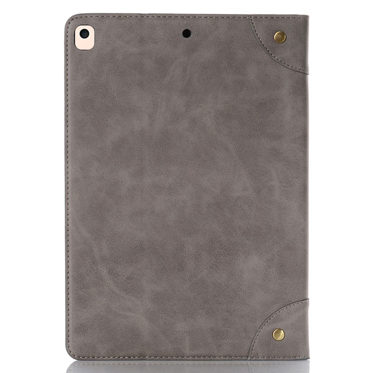Retro Book Pattern Wallet Leather Tablet Casing for iPad 10.2 (2019) - Grey-7