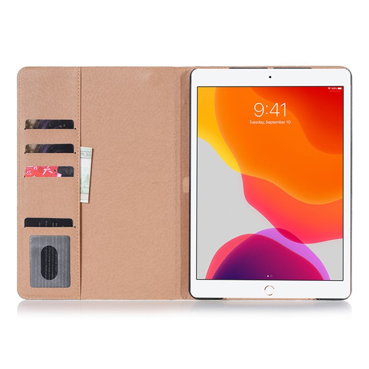 Retro Book Pattern Wallet Leather Tablet Casing for iPad 10.2 (2019) - Brown-2