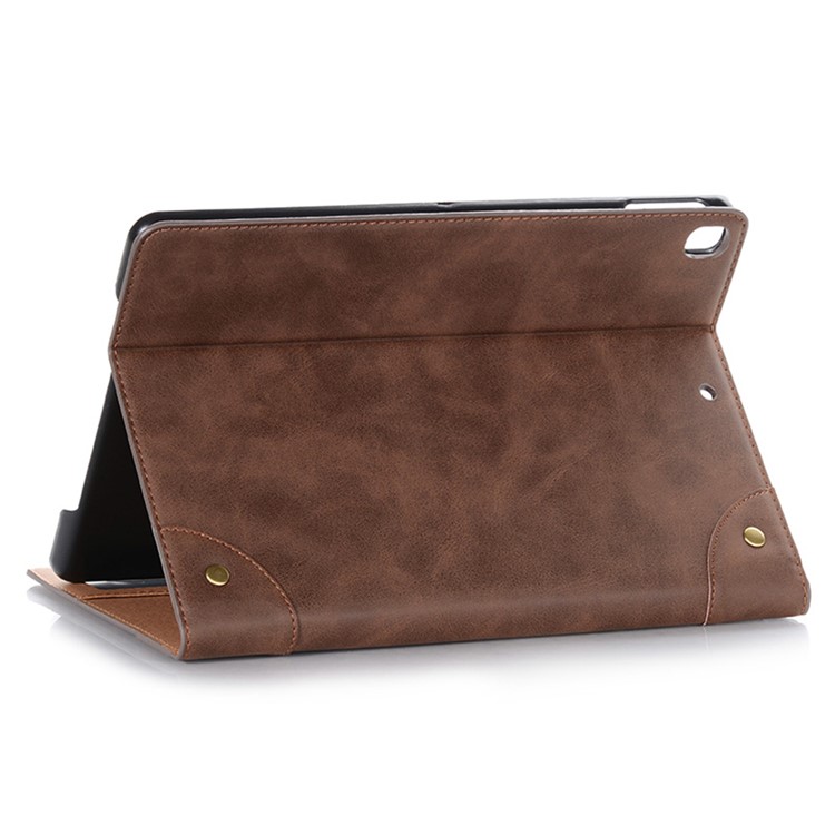 Retro Book Pattern Wallet Leather Tablet Casing for iPad 10.2 (2019) - Coffee-3