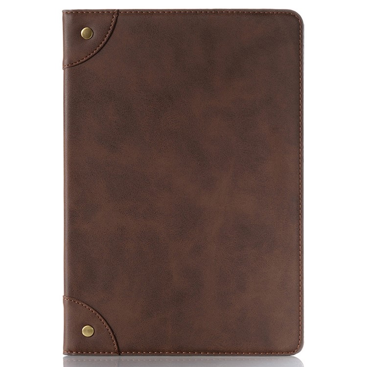Retro Book Pattern Wallet Leather Tablet Casing for iPad 10.2 (2019) - Coffee-6