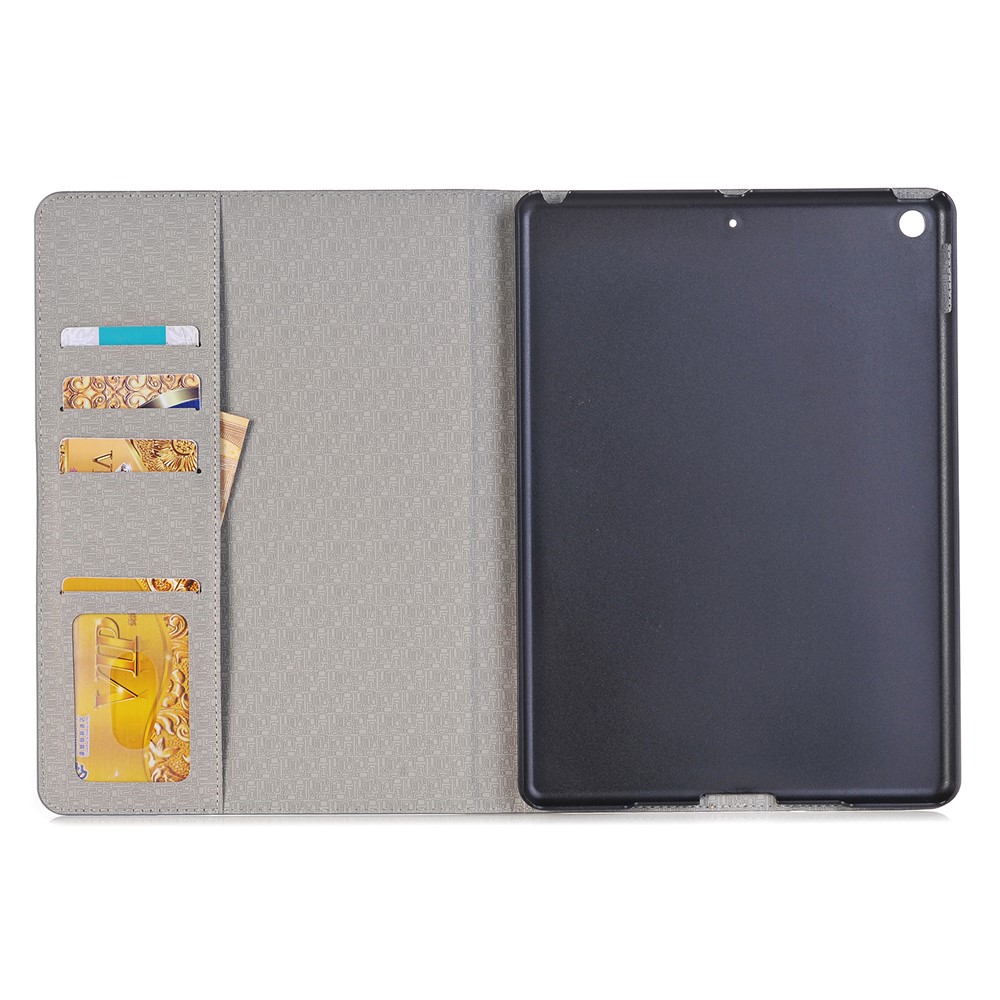 Cross Texture Splicing PU Leather Wallet Tablet Protective Case for iPad 10.2 (2019) - Grey-4