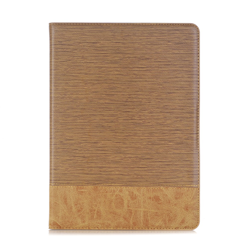 Cross Texture Splicing PU Leather Wallet Tablet Protective Case for iPad 10.2 (2019) - Light Brown-1
