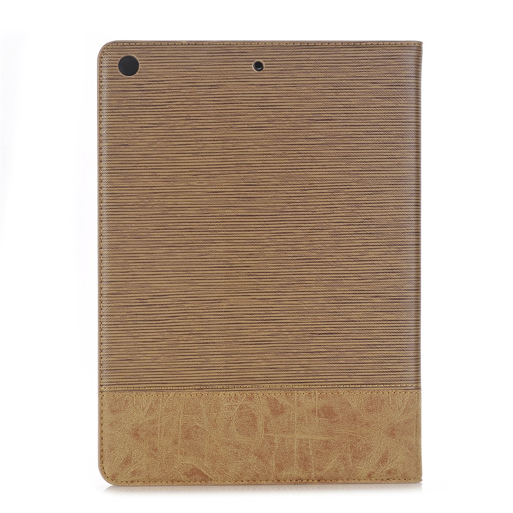 Cross Texture Splicing PU Leather Wallet Tablet Protective Case for iPad 10.2 (2019) - Light Brown-2