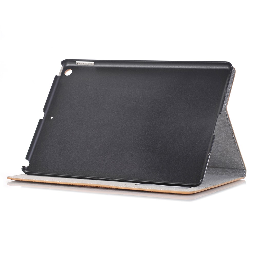 Cross Texture Splicing PU Leather Wallet Tablet Protective Case for iPad 10.2 (2019) - Light Brown-5