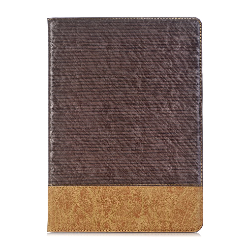 Cross Texture Splicing PU Leather Wallet Tablet Protective Case for iPad 10.2 (2019) - Dark Brown-1
