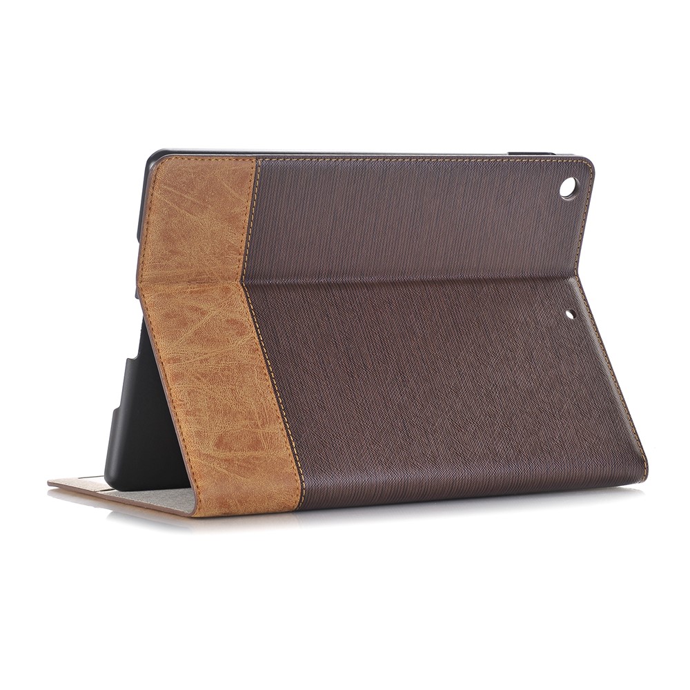 Cross Texture Splicing PU Leather Wallet Tablet Protective Case for iPad 10.2 (2019) - Dark Brown-4
