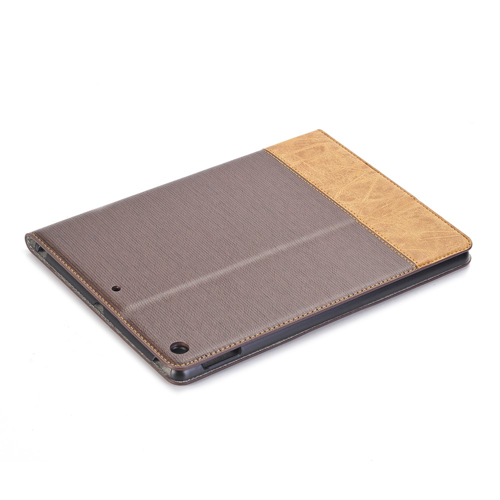 Cross Texture Splicing PU Leather Wallet Tablet Protective Case for iPad 10.2 (2019) - Dark Brown-6