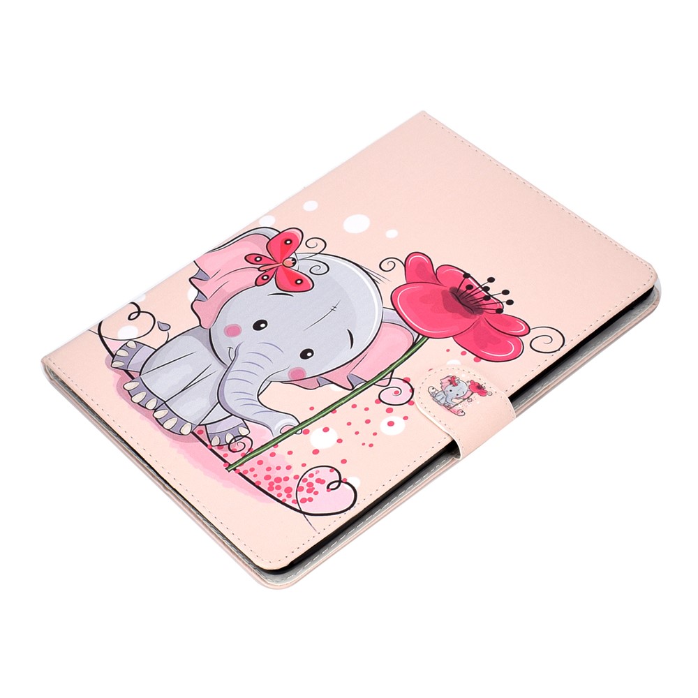 estuche de tableta de cuero de patrones para ipad 10.2 (2021)/(2020)/(2019) / ipad pro 10.5 pulgadas (2017) / ipad air 10.5 pulgadas (2019) - elefante