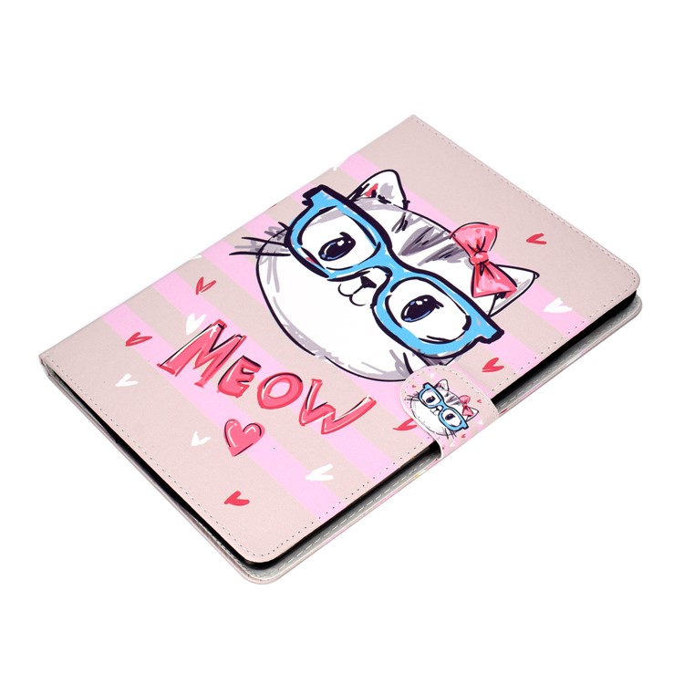 estuche de tableta de cuero de patrones para ipad 10.2 (2021)/(2020)/(2019) / ipad pro 10.5 pulgadas (2017) / ipad air 10.5 pulgadas (2019) - cara de gato