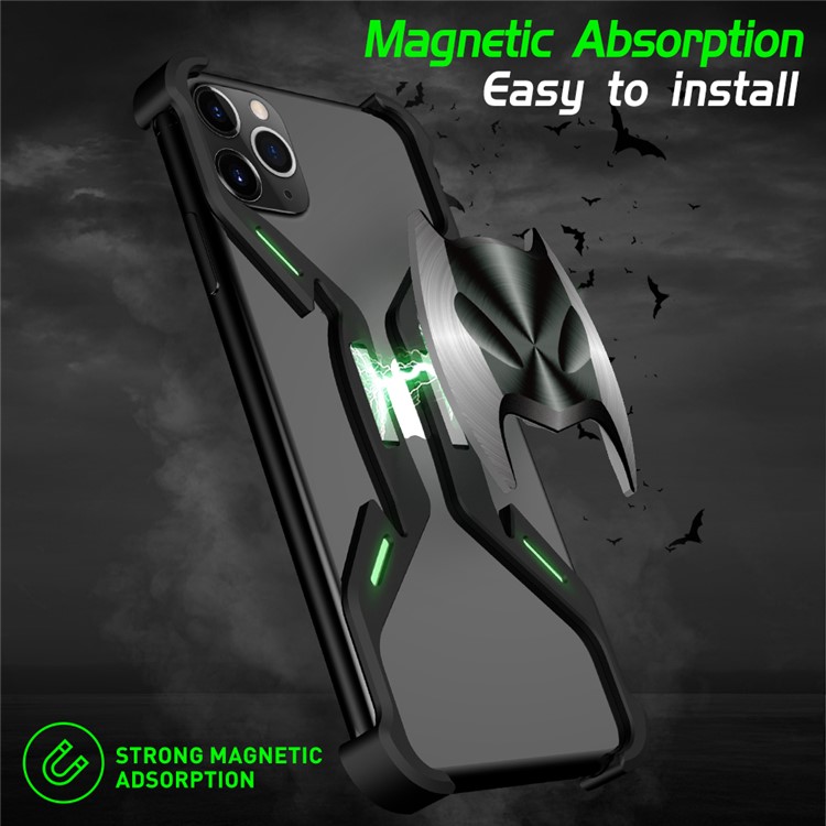 R-JUST X-Shaped Luminous Batman Magnetic Metal Phone Case for Apple iPhone 11 Pro Max 6.5 inch-8