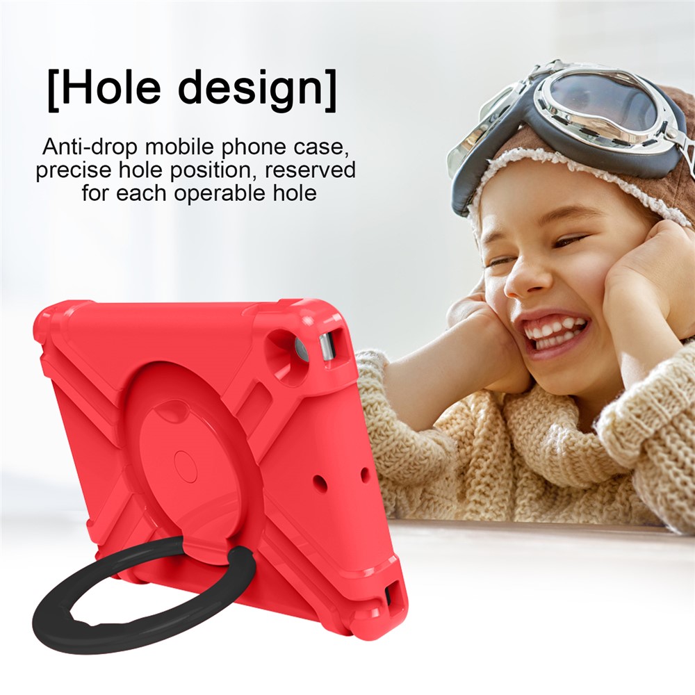 360° Swivel PC + Silicone Tablet Case with Kickstand for iPad 10.2 (2019) - Red/Black-7