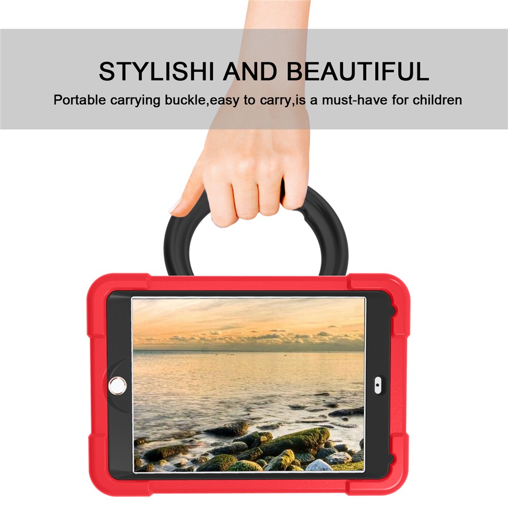 360° Swivel PC + Silicone Tablet Case with Kickstand for iPad 10.2 (2019) - Red/Black-8