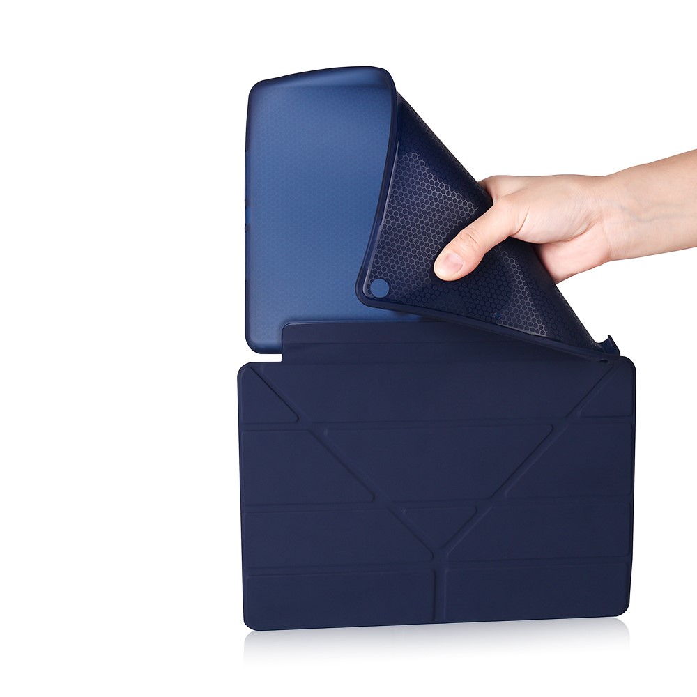 Shell de Caja Inteligente de Cuero de Origami Para Ipad 10.2 (2021)/(2020)/(2019) - Azul Oscuro