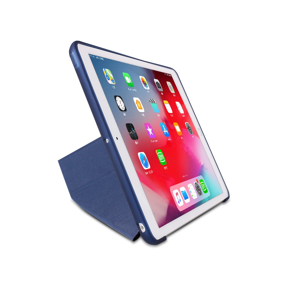 Shell de Boîtier Intelligent en Cuir D'origine Stand Pour Ipad 10.2 (2021) / (2020) / (2019) - Bleu Foncé