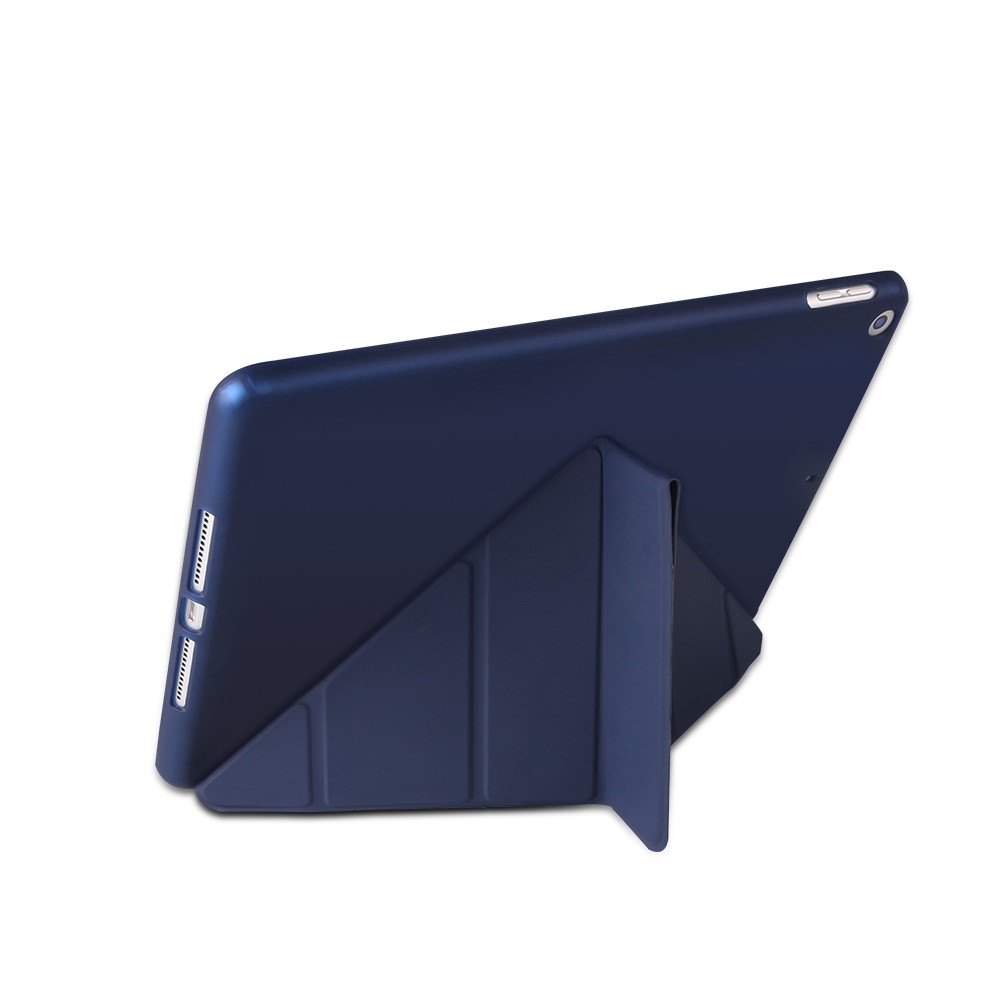 Shell de Boîtier Intelligent en Cuir D'origine Stand Pour Ipad 10.2 (2021) / (2020) / (2019) - Bleu Foncé