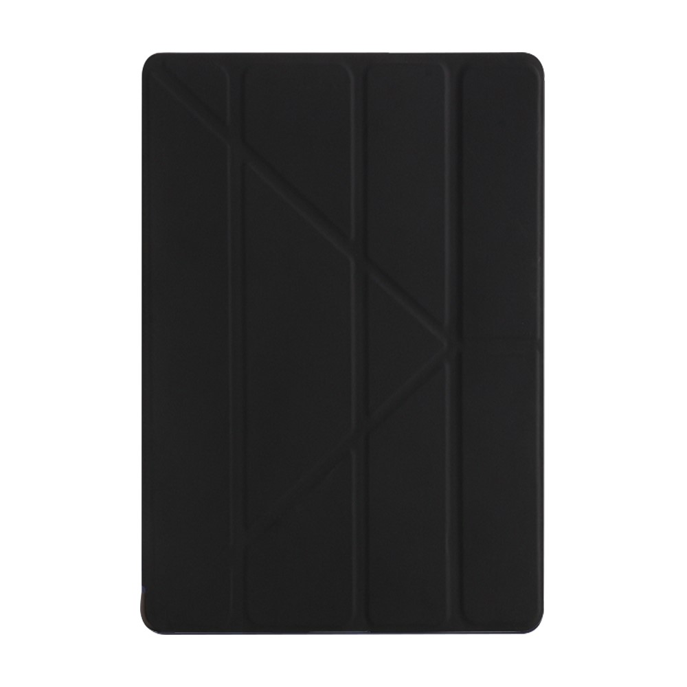 Leather Case for iPad 10.2 (2021)/(2020)/(2019) Origami Stand Tablet Protective Shell - Black