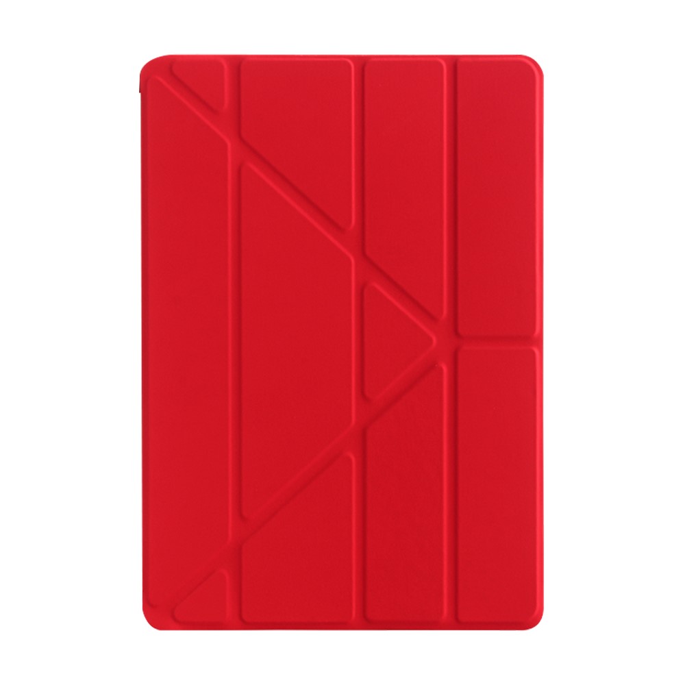 Origami Stand Leather Smart Case Shell for iPad 10.2 (2019) -
Red-1