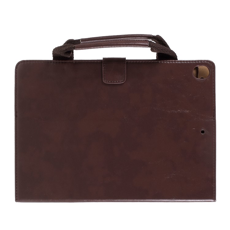 Handbag Leather Tablet Cover Wallet for Apple iPad 10.2 (2019) - Brown-3
