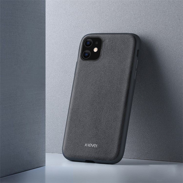 X-LEVEL Style Series Ultra-thin PU Leather+PC Phone Cover for Apple iPhone 11 6.1 inch - Black-1