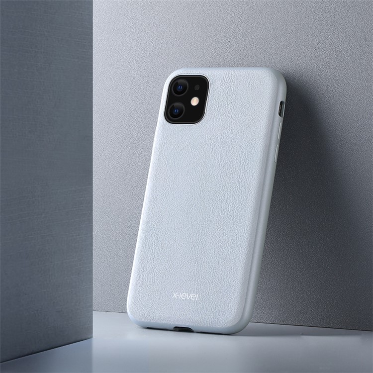 X-LEVEL Style Series Ultra-thin PU Leather+PC Phone Cover for Apple iPhone 11 6.1 inch - Sky Blue-1