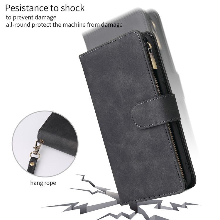 Zipper Pocket Leather Wallet Case for iPhone 11 Pro Max 6.5 inch - Black-8